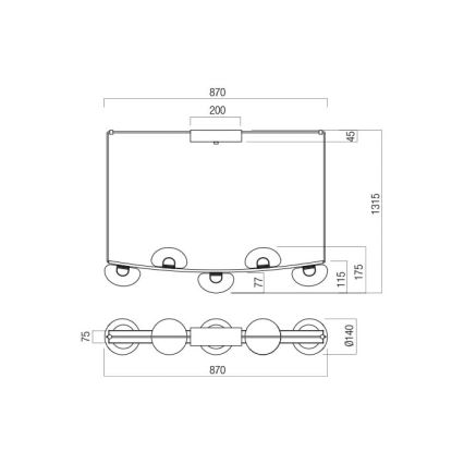 Redo 01-3244 - Himmennettävä LED-kattokruunu johdossa SINCLAIR LED/35W/230V CRI 93 IP21 musta