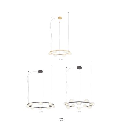 Redo 01-3247- Himmennettävä LED-kattokruunu johdossa SINCLAIR LED/37,2W/230V CRI 93 IP21 kulta