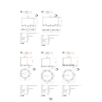 Redo 01-3247- Himmennettävä LED-kattokruunu johdossa SINCLAIR LED/37,2W/230V CRI 93 IP21 kulta