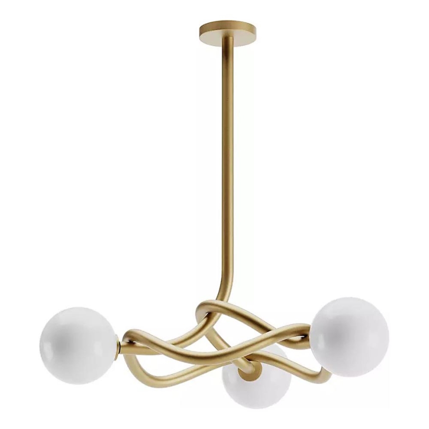 Redo 01-3256 - varrellinen kattokruunu CONFUSIO 3xE14/28W/230V Ø 76 cm, kultainen