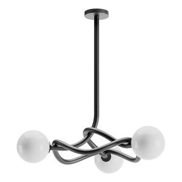 Redo 01-3257 - Riippuvalaisin varrella CONFUSIO 3xE14/28W/230V, halkaisija 76 cm, musta