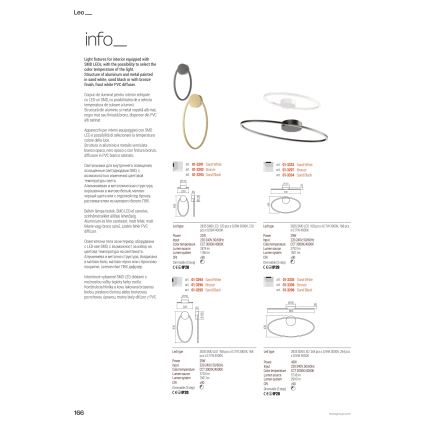 Redo 01-3341 - Himennettävä LED-riippuvalaisin kaapelilla LEO LED/67W/230V 3000/4000K CRI 90 pronssi