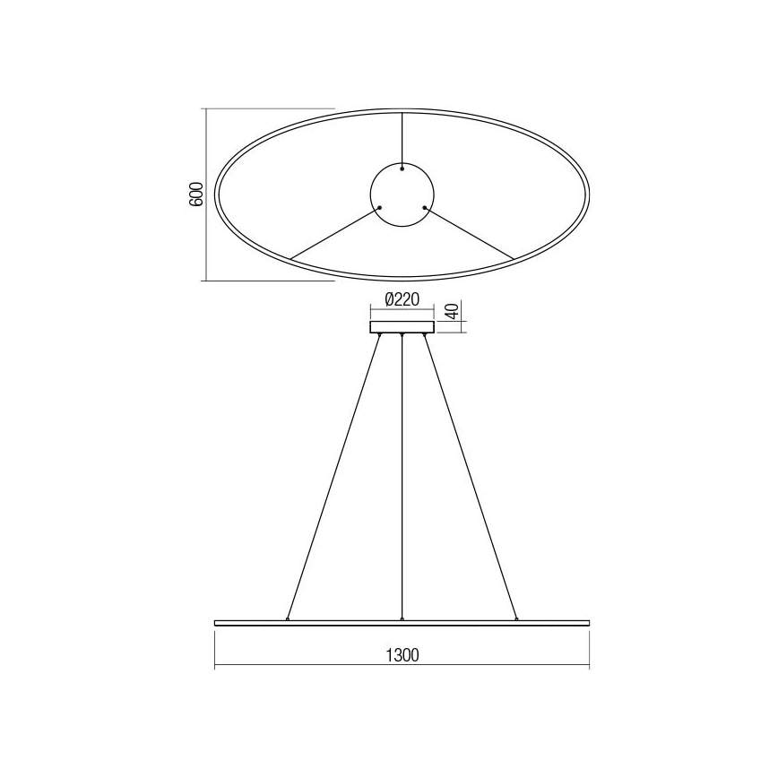 Redo 01-3341 - Himennettävä LED-riippuvalaisin kaapelilla LEO LED/67W/230V 3000/4000K CRI 90 pronssi