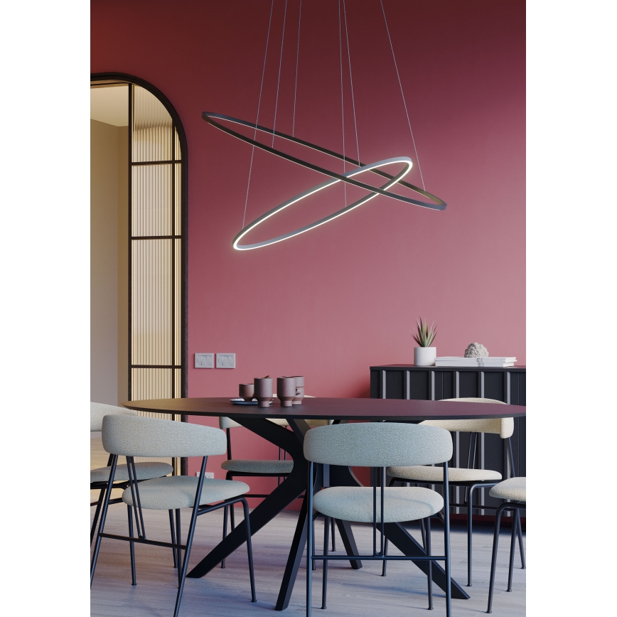 Redo 01-3343 - LED himmennettävä riippuvalaisin vaijerilla LEO LED/115W/230V 3000/4000K CRI 90 musta