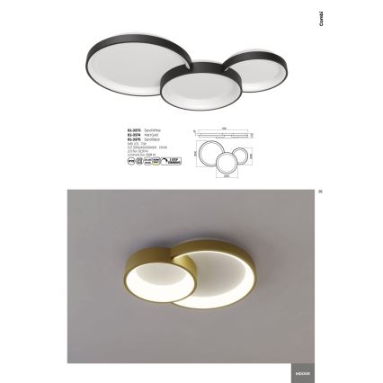 Redo 01-3375 - COMBI LED himmennettävä kattovalaisin LED/72W/230V 3000/4000/6000K CRI98 musta