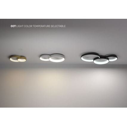 Redo 01-3375 - Himmennettävä LED-kattovalaisin COMBI LED/72W/230V 3000/4000/6000K CRI98 musta
