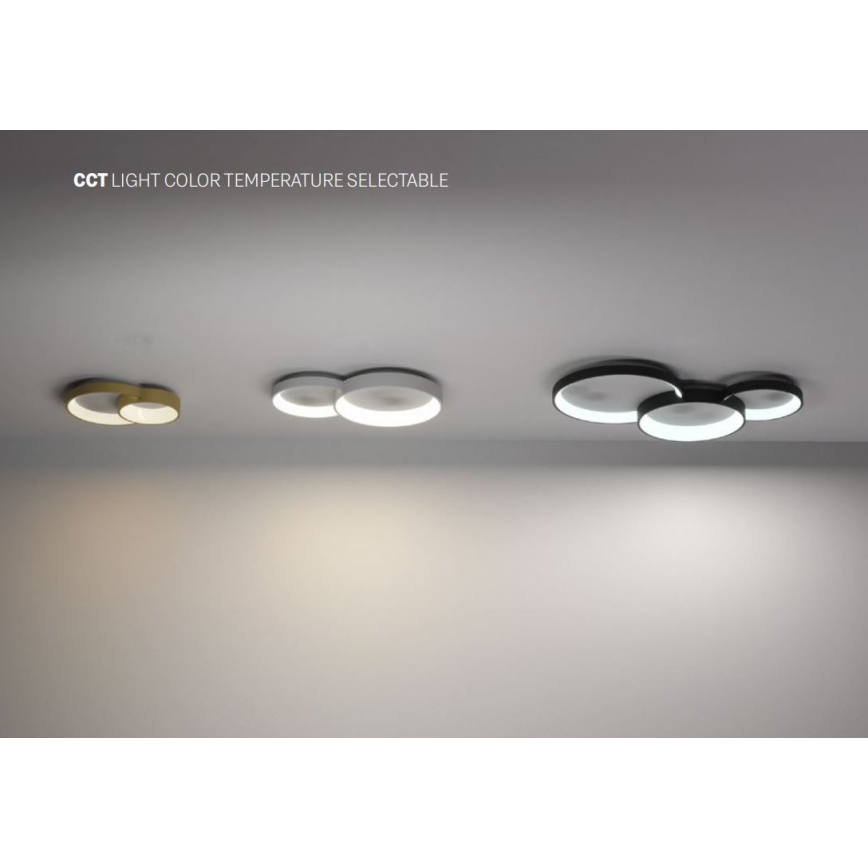 Redo 01-3375 - Himmennettävä LED-kattovalaisin COMBI LED/72W/230V 3000/4000/6000K CRI98 musta