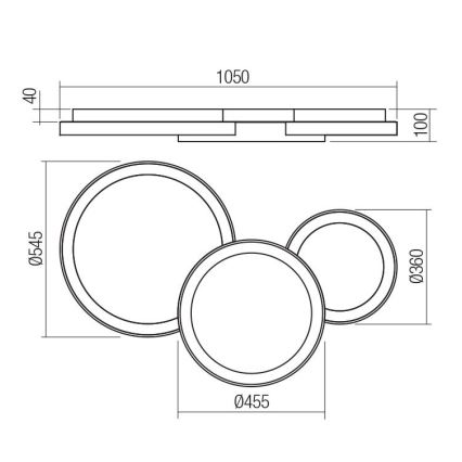 Redo 01-3375 - Himmennettävä LED-kattovalaisin COMBI LED/72W/230V 3000/4000/6000K CRI98 musta