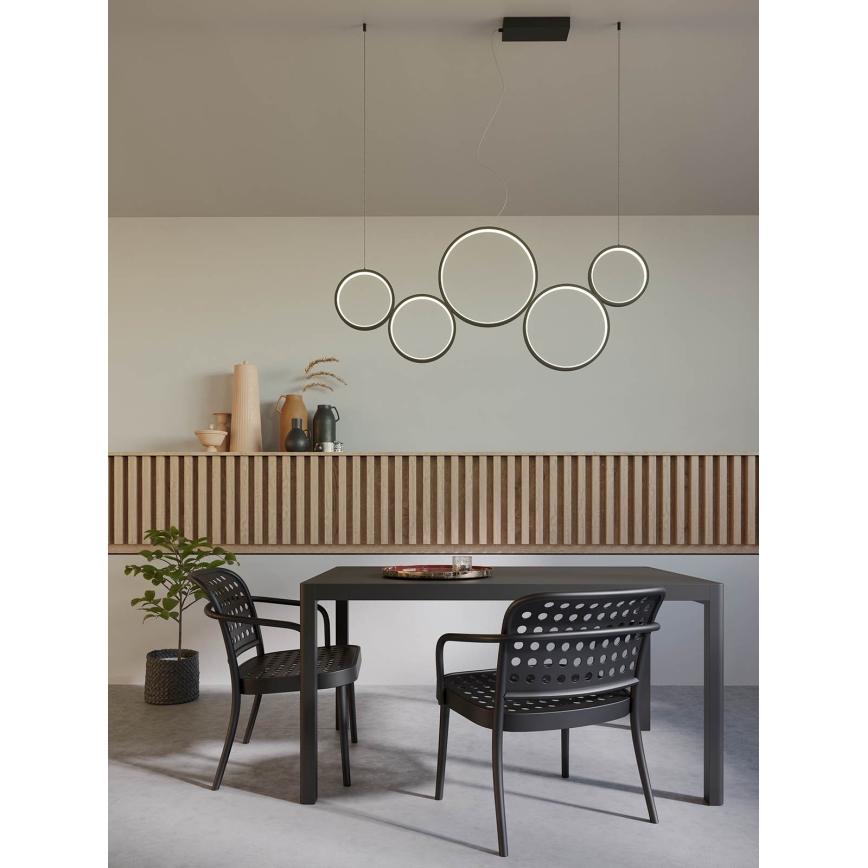 Redo 01-3384 - Himmennettävä LED-kattokruunu johdossa ATHENA LED/40W/230V 3000/4000/6000K CRI98 musta