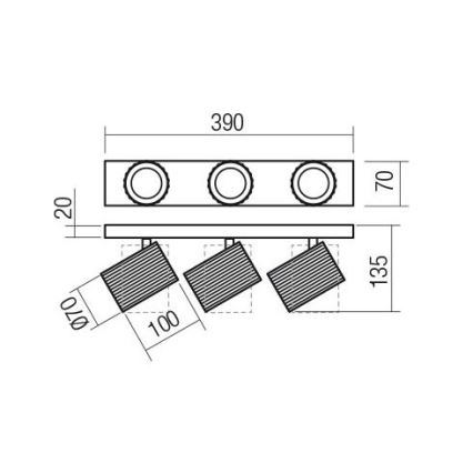 Redo 01-3405 - DELPHI-kohdevalaisin 3xGU10/7W/230V, kultainen
