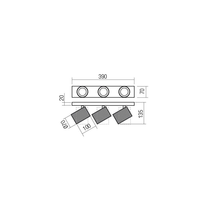 Redo 01-3405 - DELPHI-kohdevalaisin 3xGU10/7W/230V, kultainen
