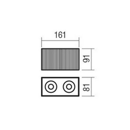 Redo 01-3412 - Kohdevalaisin DELPHI 2xGU10/7W/230V 16,1x8,1 cm musta
