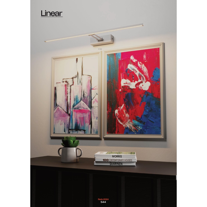 Redo 01-3463 - LED-kuvavalo LINEAR LED/8W/230V 60,5 cm CRI 92 musta