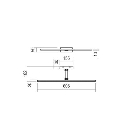 Redo 01-3463 - LED-kuvavalo LINEAR LED/8W/230V 60,5 cm CRI 92 musta