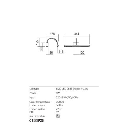 Redo 01-3465 - LED-kuvavalo KENDO LED/6W/230V 34,4 cm CRI 92 musta