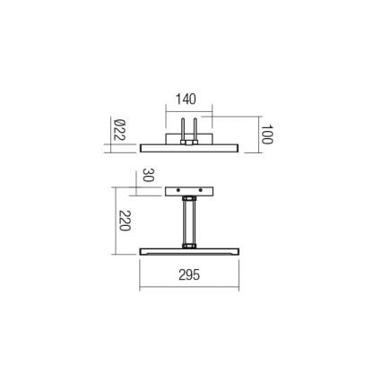 Redo 01-3469 - LED-kuvavalo IKON LED/7,3W/230V 29,5 cm CRI 92 musta