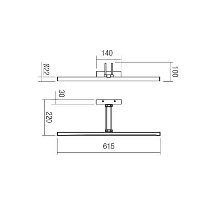 Redo 01-3470 - LED-kuvavalo IKON LED/16,4W/230V 61,5 cm CRI 92 valkoinen