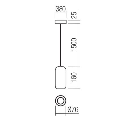 Redo 01-3476 - Kattokruunu johdossa BOOM 1xGU10/10W/230V halkaisija 7,6 cm ruskea