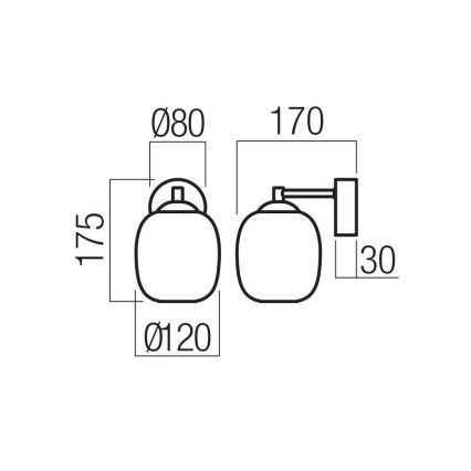 Redo 01-3483 - LED-seinävalaisin KHADI LED/6W/230V CRI 90 musta/savunharmaa