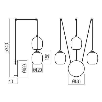 Redo 01-3485 - LED-himmennettävä seinävalaisin KHADI 3xLED/5,5W/230V CRI 90 halkaisija 12 cm musta/savunharmaa