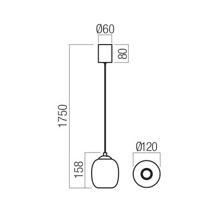 Redo 01-3486 - KHADI LED-riippuvalaisin vaijerilla LED/6W/230V CRI 90 halkaisija 12 cm musta/savunharmaa