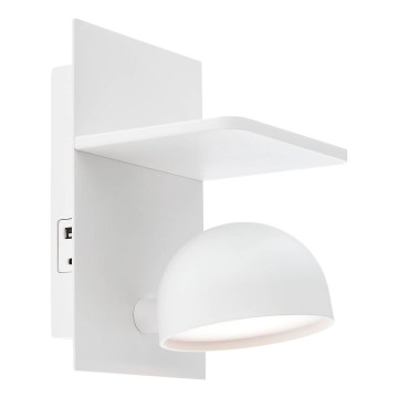 Redo 01-3491 - LED-seinävalaisin SEIBI LED/7W/230V USB CRI 90 valkoinen