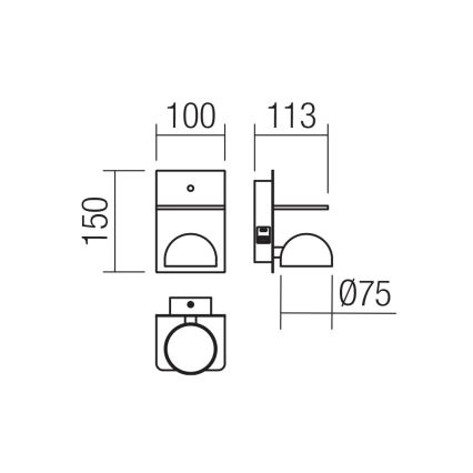 Redo 01-3491 - LED-seinävalaisin SEIBI LED/7W/230V USB CRI 90 valkoinen