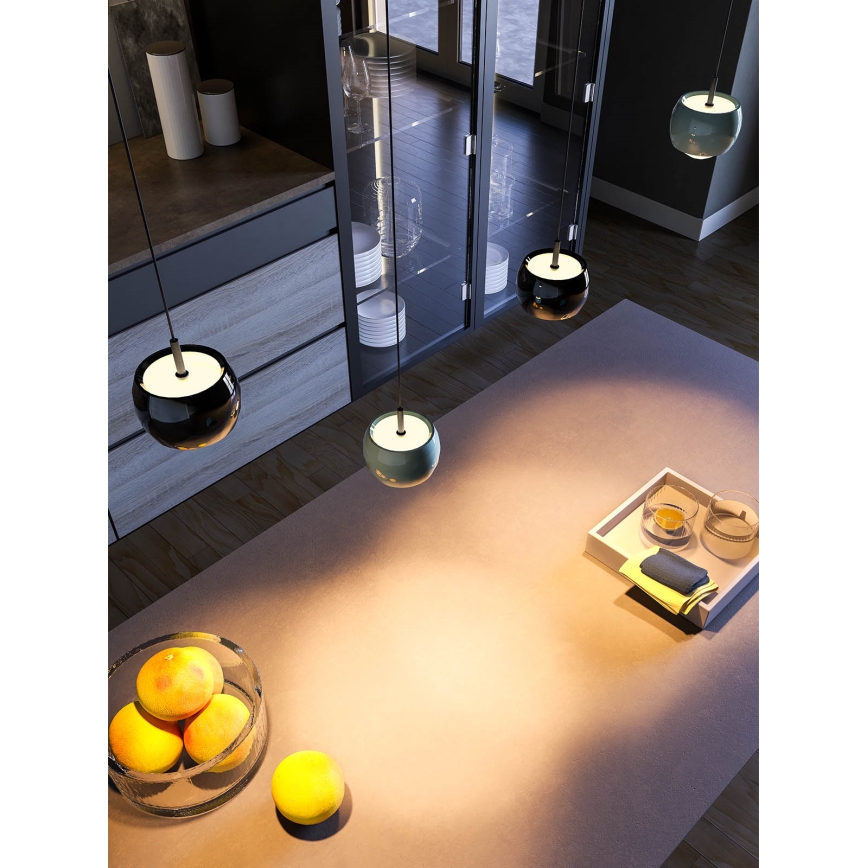 Redo 01-3549 - LED-kattokruunu johdossa AVES LED/12W/230V halkaisija 9,6 cm CRI 90 harmaa