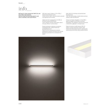 Redo 01-3554 - LED-seinävalaisin SEED LED/30W/230V valkoinen