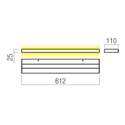 Redo 01-3555 - LED-seinävalaisin SEED LED/30W/230V musta