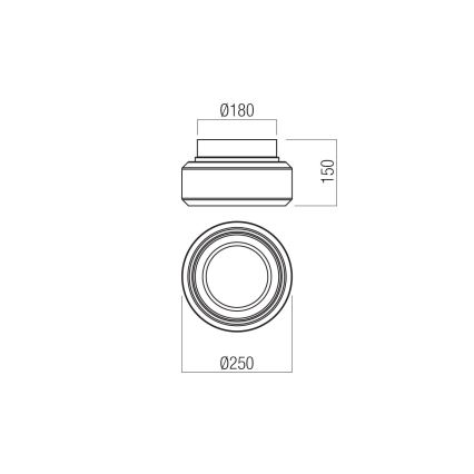 Redo 01-3588 - LED-kattovalaisin SOLERA LED/18W/230V halkaisija 25 cm CRI 93 3000/4000K harmaa