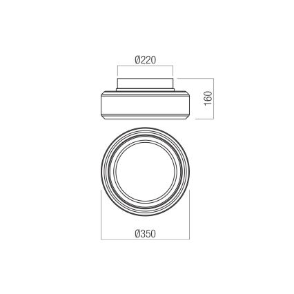 Redo 01-3589 - LED-kattovalaisin SOLERA LED/24W/230V halkaisija 35 cm CRI 93 3000/4000K harmaa