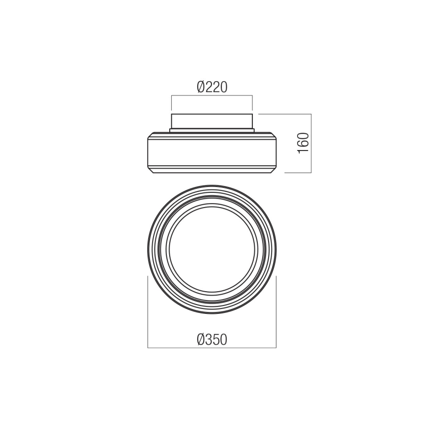 Redo 01-3589 - LED-kattovalaisin SOLERA LED/24W/230V halkaisija 35 cm CRI 93 3000/4000K harmaa