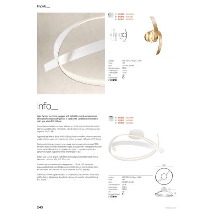 Redo 01-3614 - LED-himennettävä kattovalaisin IMPULS LED/34W/230V, halkaisija 60 cm, musta