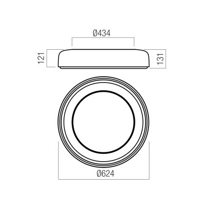 Redo 01-3723 - LED-kattovalaisin DIP LED 40W/230V 2700/3000/4000/5000/6500K CRI 90 halkaisija 62,4 cm beige