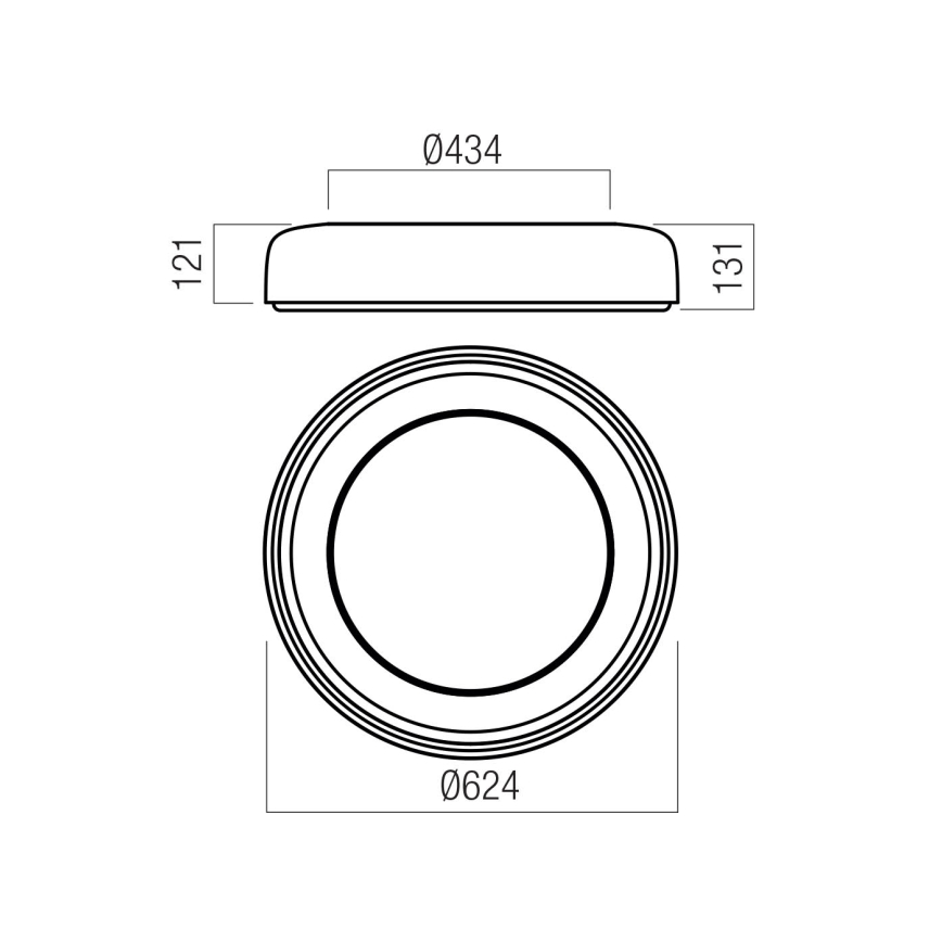 Redo 01-3724 - LED-kattovalaisin DIP-LED/40W/230V 2700/3000/4000/5000/6500K CRI 90 halkaisija 62,4 cm musta