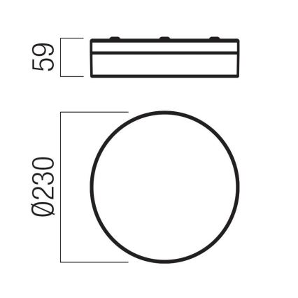 Redo 01-3735 - LED-kattovalaisin kylpyhuoneeseen FRISBI LED/12W/230V halkaisija 23 cm CRI 90 3000/4000K IP44 musta