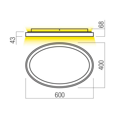 Redo 01-3808 - Himmennettävä LED-kattovalaisin NOBU LED/60W/230V 3000/4000K CRI 90 musta
