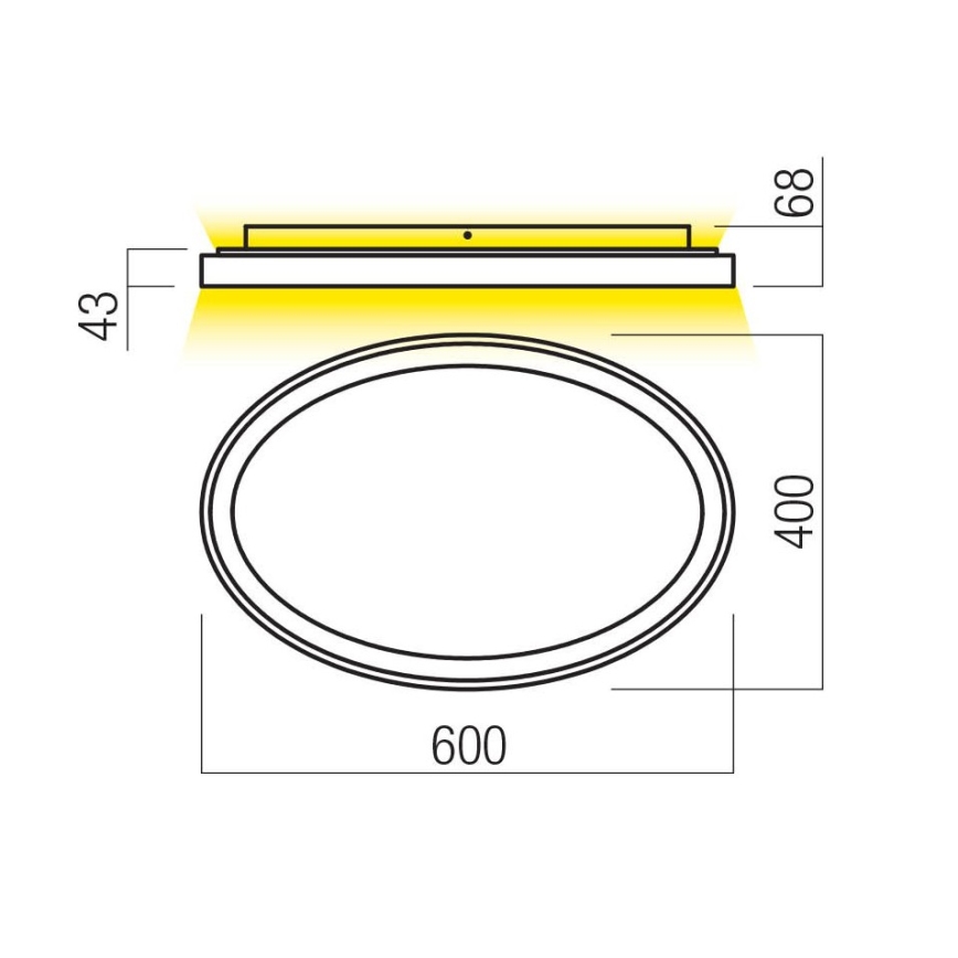 Redo 01-3808 - Himmennettävä LED-kattovalaisin NOBU LED/60W/230V 3000/4000K CRI 90 musta