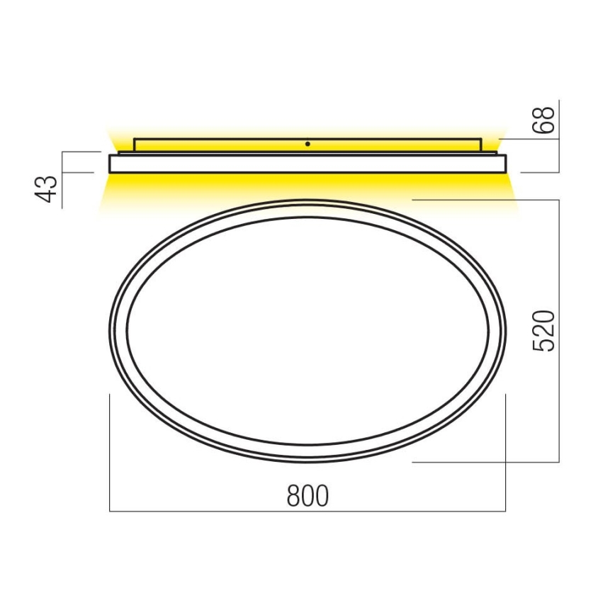 Redo 01-3809 - NOBU himmennettävä LED-kattovalaisin 80W/230V 3000/4000K CRI 90 valkoinen