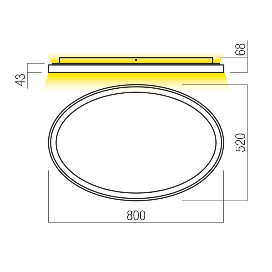 Redo 01-3810 - himmennettävä LED-kattovalaisin NOBU LED/80W/230V 3000/4000K CRI 90 kultainen