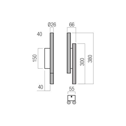 Redo 01-3852 - NIKOS LED-seinävalaisin 4xLED/4W/230V CRI 90 musta