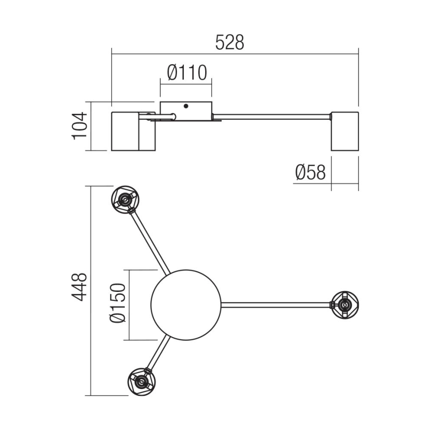 Redo 01-4050 - Kohdevalo NOA 3xGU10/10W/230V musta