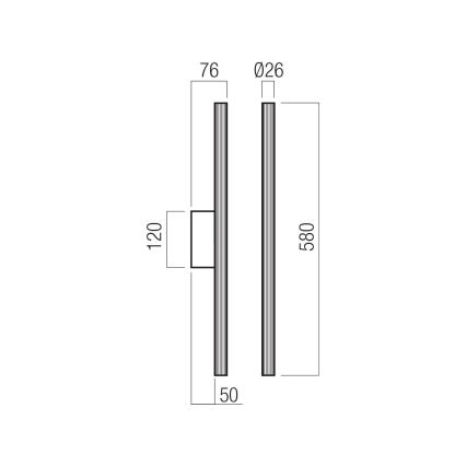 Redo 01-4059 - himmennettävä LED-seinävalaisin NIKOS LED/10W/230V CRI 90 musta