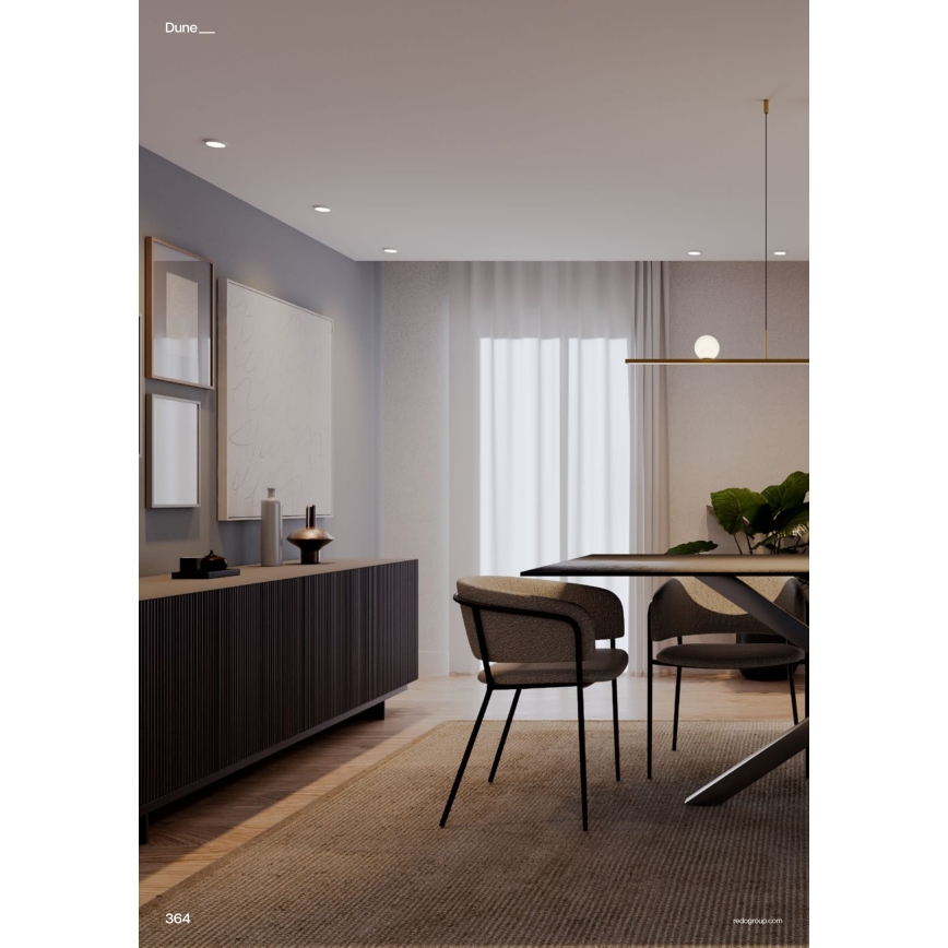 Redo 01-4301 - DUNE himmennettävä LED-riippuvalaisin vaijerilla LED/48W/230V 3000K CRI 90 valkoinen/kultainen