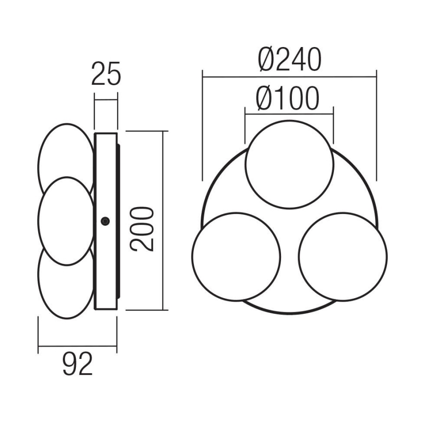 Redo 01-4307 - LED-kattovalaisin kylpyhuoneeseen OVUM 3xLED/5W/230V 3000/4000K CRI 90, Ø 24 cm, IP44, valkoinen/messinki