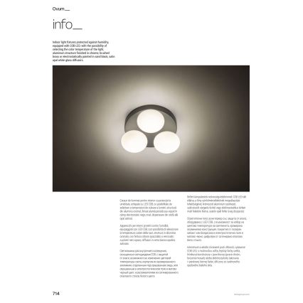 Redo 01-4310 - LED Kylpyhuoneen kattovalaisin OVUM 4xLED/5W/230V 3000/4000K CRI 90 IP44 valkoinen/messinki