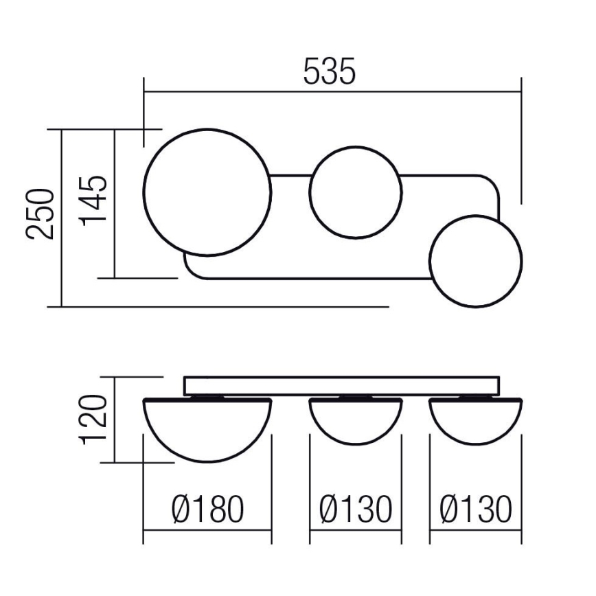 Redo 01-4329 - LED-seinävalaisin LUMIEN 3xLED/18W/230V 2700/3000K CRI 90 valkoinen/kultainen