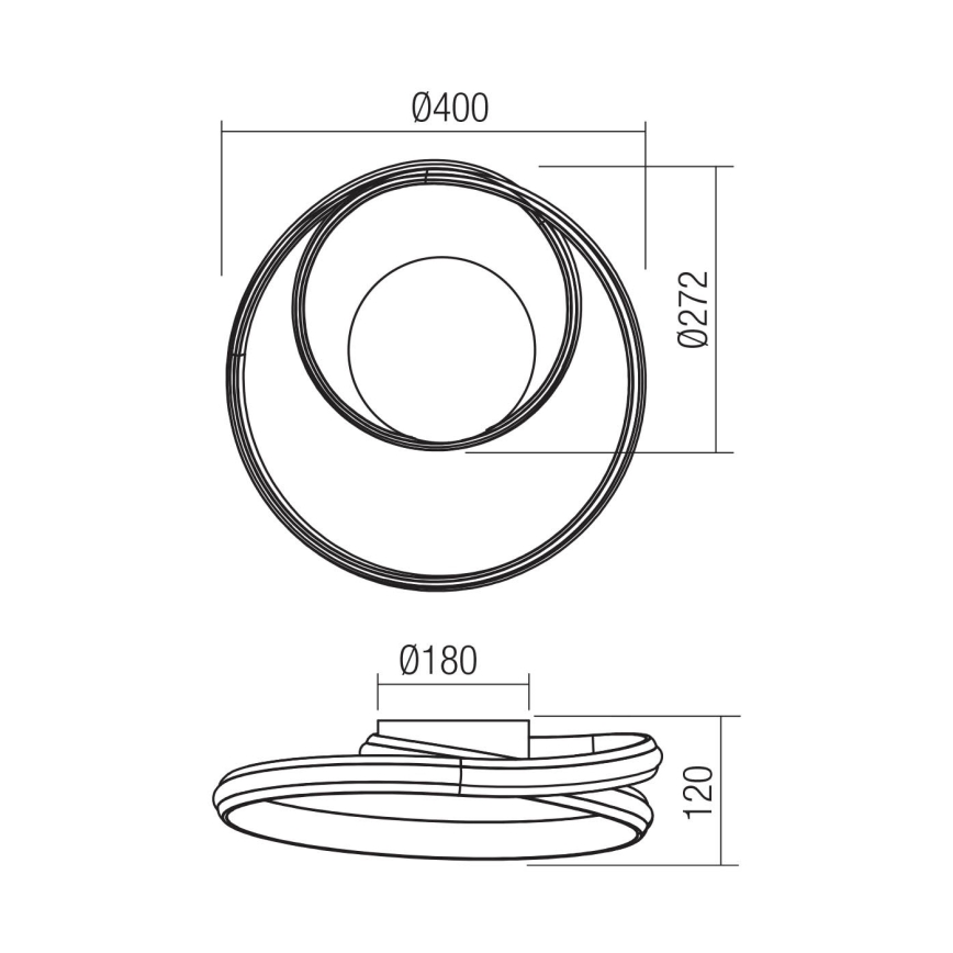 Redo 01-4356 - Himennettävä LED-seinävalaisin TORSION LED/30W/230V 2700/3000/4000K CRI 90 musta
