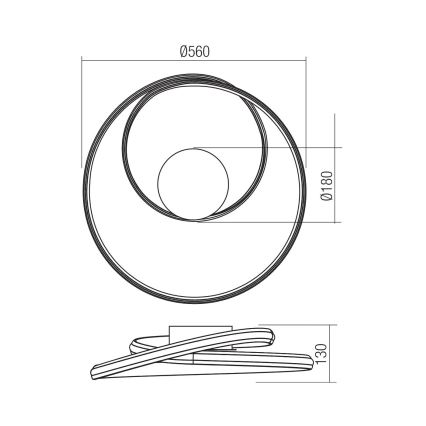 Redo 01-4357 - Himennettävä LED-kattovalaisin TORSION LED/40W/230V 2700/3000/4000K CRI 90 Ø 56 cm valkoinen